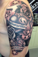 Lucky gambling and family sleeve tattoo